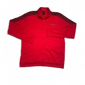 Adidas Scarlet Full-Zip Track Jacket with Black Accents